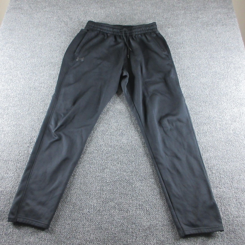 Under Armour Sweatpants Mens L Black Fleece ColdGear Elastic Waist Pockets